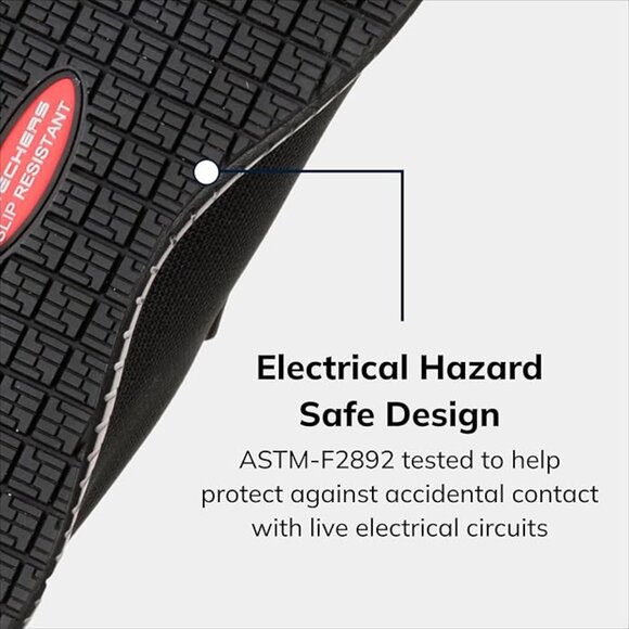 Skechers Women's Squad Sr Food Service Shoe, Black, 10 Wide - Picture 7 of 13